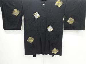 大正ロマン　破れ色紙に華紋織り出し一つ紋羽織